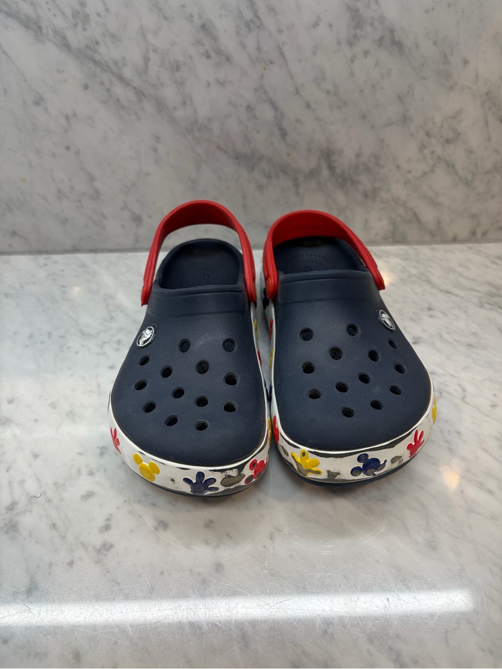 Disney Mickey Mouse Crocs Kids C13 Navy Red Classic Clogs